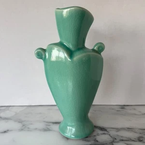 VASO CERAMICA STUDIO danza MICHAEL LAMBERT vintage verde pesce FIRMATO xlnt! - Foto 1 di 7