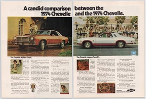 Chevrolet 1974 Chevelle Vintage 2 Page Print Ad Malibu Classic Laguna S-3 - Bild 1 von 3