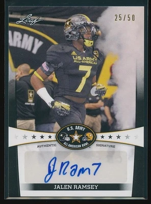 Jalen Ramsey 2013 Leaf US Army All-American Bowl Tour Black /50 #BA-JR1 controle remoto automático - Imagem 1 de 2