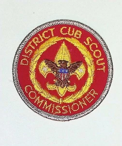 BSA District Cub Scout Commissioner Position Patch Red Embroidered - Picture 1 of 3