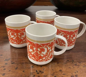 Set 4 Royal Doulton Seville Coffee Mugs Cups Tea Orange  Vintage Rare Find Retro - Bild 1 von 11