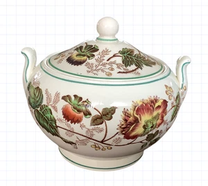 "Azúcar Wedgwood Surrey of Etruria & Barlaston Rust con tapa 5"" x 4"" usado en excelente estado" - Imagen 1 de 9