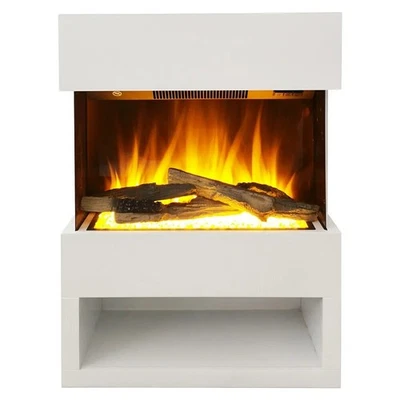 Malmö Electric Fireplace, White, 1500W, 25.1 x 55.6 x 76cm - W - Image 1 of 4