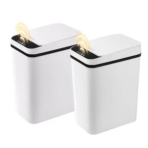2 Pack Automatic Bathroom Trash Can 2.6 Gallon Smart Touchless Motion Sensor Tra - Picture 1 of 6