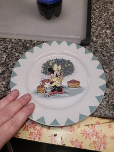 Disney Stoneware Minnie Mouse & Fruit Trim Salad Plate - Picture 1 of 3