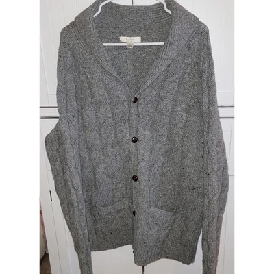 Cárdigan suéter tejido con cable mezcla lana de cordero Turnbury para hombre talla L gris Foto 1 de 4