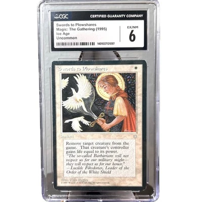SWORDS TO PLOWSHARES 1995 Ice Age CGC 6 EX/NM  MTG Magic The Gathering - Image 1 of 2