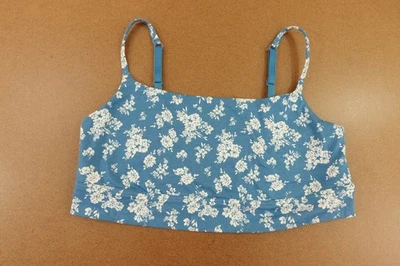 Cami Bralette Old Navy Feminino Tamanho 2X Estampa Floral Azul Mistura de Algodão Novo com etiquetas - Imagem 1 de 4