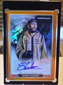 2024 Topps Chrome Boxing Shabaz Masoud Auto Undefeated Fighter Orange /25 - Picture 1 of 2