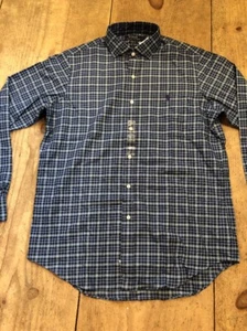 Ralph Lauren abito camicia blu a quadri taglia small nuovo con etichetta uomo abbottonato LS $89 - Foto 1 di 11