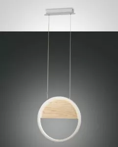 Fabas Luce Pierre bianco e legno 3695-40-101 Led integrato - Foto 1 di 2