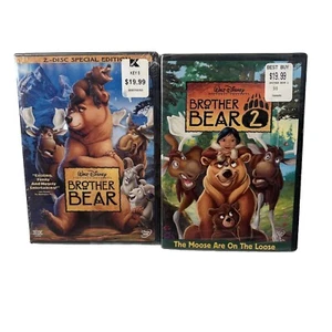 Brother Bear 1 & 2 DVD Lot Special Edition Disney Moose Are On The Loose Sealed - Picture 1 of 7