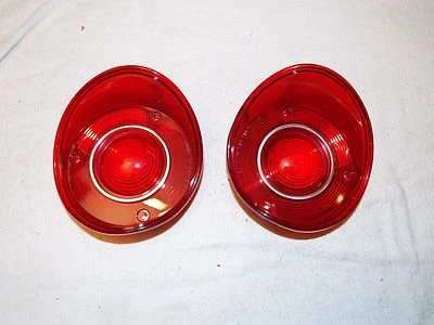 72 1972 Chevrolet Chevelle & SS NEW LH & RT GUIDE Tail Lamp Lens W Chrome Rings  - Image 1 of 4