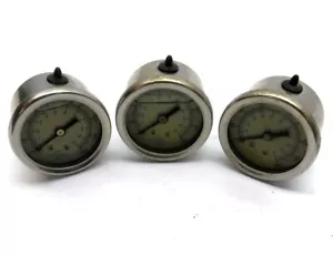 Menge 3 flüssigkeitsgefüllter Manometer 1,57"" Fläche 0-160PSI Rückseite 1/8""NPT Edelstahl - Bild 1 von 4