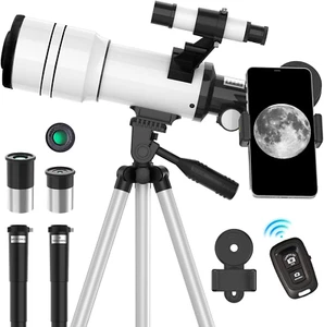 70Mm Astronomical Refractor 300Mm Portable Telescope Phone Adapter Remote - Picture 1 of 12