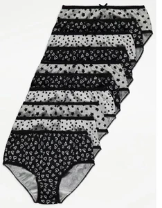 Mädchen 10 schwarz grau Slips Herzen Sterne 10 Paar Hosen Unterwäsche Schlüpfer 4-5 - Bild 1 von 2