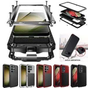 For Samsung Galaxy S23 S22 S21 S20 Ultra S10 Plus S9 Metal Case Heavy Duty Cover - Picture 1 of 25