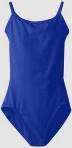 $119 Capezio Kid's Girl's Blue Camisole High-Neck Tank Dance Leotard Size L - Picture 1 of 1