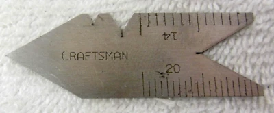 CRAFTSMAN Machinist Ruler Gauge Mini 60 Degree Rule Thread Center Pitch Steel US - Image 1 of 2