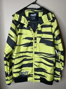 Neff Men’s Outerwear Snowboard Winter Jacket Black Yellow Zebra Size Large - Picture 1 of 7