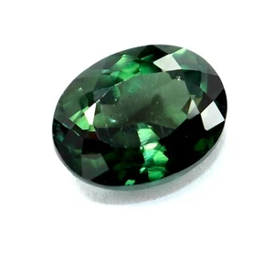 Piedra preciosa suelta de corte ovalado de zafiro verde certificado natural de 8,35 quilates - Imagen 1 de 5