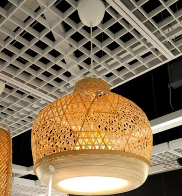 Ikea Misterhult Pendant Lamp Bamboo 18 " Modern Light Fixture New - Image 1 of 4