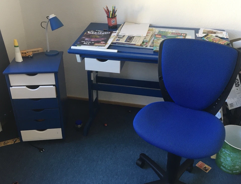 Schreibtisch höhenverstellbar neigbar Jugendschreibtisch Schreibtisch - Bild 1 von 1