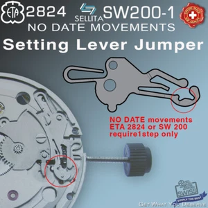 SETTING LEVER JUMPER, (NO DATE) fit SELLITA SW 200 + ETA 2824 - Picture 1 of 2