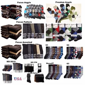 PAQUETE DE 6 y 12 CALCETINES DE VESTIR para hombre patrón liso surtido de arcilla calcetines de nailon 9-11, 10-13 - Imagen 1 de 24