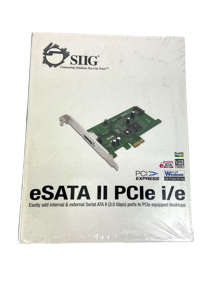 SIIG e SATA II PCIe i/e Adapter Interface Cards PCI Express Desktops - Image 1 of 4