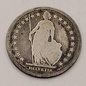 1877 (B) SWITZERLAND  – 1 FRANC – .835 SILVER - Picture 1 of 2
