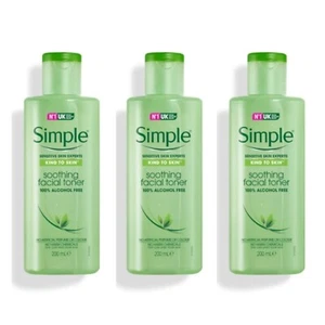 3x Simple Kind to Skin Soothing Facial Toner 100% Alcohol Free 200ml - Picture 1 of 2