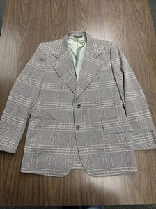 Vintage Cricketeer blazer suit coat 40R gray check striped tweed coat mens - Picture 1 of 10
