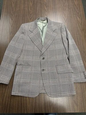 Vintage Cricketeer blazer suit coat 40R gray check striped tweed coat mens - Image 1 of 4