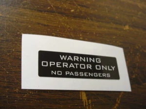 OPERATOR ONLY EMBLEM (D7135) - Picture 1 of 1