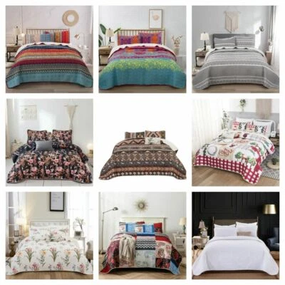 Juego de colcha edredón edredón floral acolchado con funda de almohada EE. UU. Foto 1 de 4