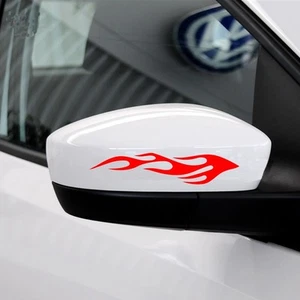 Car Decal Flames Racing 7'' Red Motorcycle Vinyl Wing Mirror sticker CF761 2pcs - Imagen 1 de 4