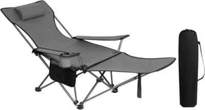 Campingstuhl klappbarer Angelstuhl Liegestuhl Sonnenstuh Schwarz #8148gr - Bild 1 von 1