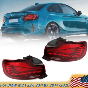 Red LED GTS Tail Lights Lamps For BMW 2 Series 2014-2020 F22 F23 M2 W/Animation - Picture 1 of 18