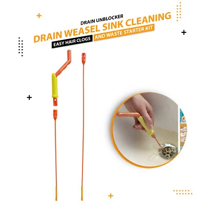 CRYSTALS DESBLOQUEADOR DE DRENAJE FREGADERO DE DESAGÜE COMADREJA LIMPIEZA FÁCIL OBSTRUCCIONES PARA EL CABELLO Y KIT DE INICIO DE RESIDUOS