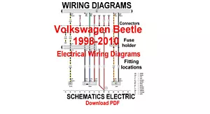 VW BEETLE 1998-2010 Schematy okablowania elektrycznego Oryginalne fabryczne PDF Instrukcja - Zdjęcie 1 z 1