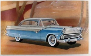 1955 Ford Werbe Postkarte Fairlane Victoria mit neuem Abzugsdrehmoment Kraft - Bild 1 von 1