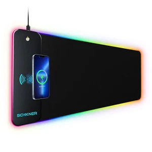 RGB Gaming Mouse Pad with Wireless Charging Large Mouse Pad with LED Light Ke... - Picture 1 of 7