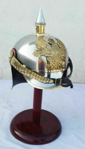 WW1 GERMAN FR PICKELHAUBE STEEL & BRASS HELMET PRUSSIAN MILITARY SPIKE HELMET - Picture 1 of 5