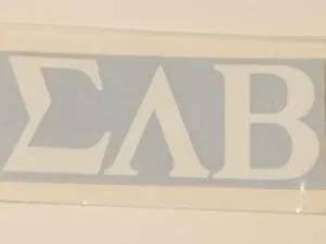 SIGMA LAMBDA BETA Sticker of Letters for Outside Glass - WHITE DECAL - Picture 1 of 1