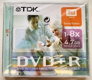1 x TDK DVD+R 4.7GB 1-8 x Speed Recordable DVD - NEW - Sealed - Jewel Case - Picture 1 of 2