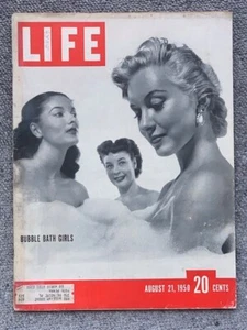 LIFE MAGAZINE - August 21, 1950 - Bubble Bath Girls, Spanish Fashion, Ads - Foto 1 di 4