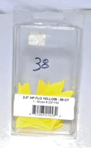 2" Vanes - HP Flo Yellow - 38 Pk. Opened Package Of 50 With 38 Remaining - Foto 1 di 4