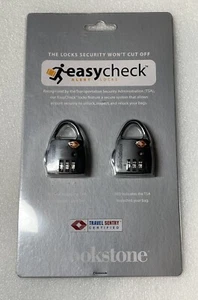2pk TSA Brookstone Easy Check Small Travel Locks Suitcase Luggage Security BLACK - Picture 1 of 4