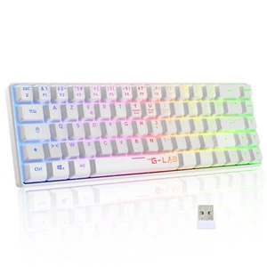 - Keyz Hydrogen WL- Clavier Gamer sans Fil Clavier 60% Semi-mécanique Azerty ... - Afbeelding 1 van 6